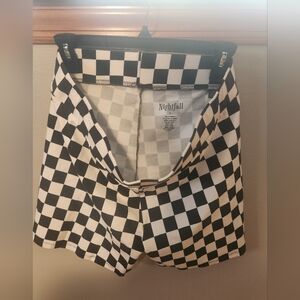 Torrid Black and White Checkered Shorts